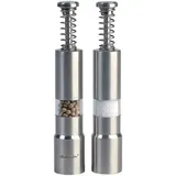 Rosenstein & Söhne Salz- & Pfeffermühle mit Druckknopf-Bedienung, Edelstahl, 2er-Set