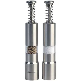 Rosenstein & Söhne Salz- & Pfeffermühle mit Druckknopf-Bedienung, Edelstahl, 2er-Set