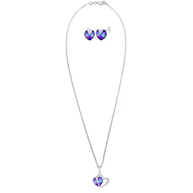 Elli Schmuckset Damen Herzen Anhänger Symbol Liebe elegant mit Kristallen in 925 Sterling Silber