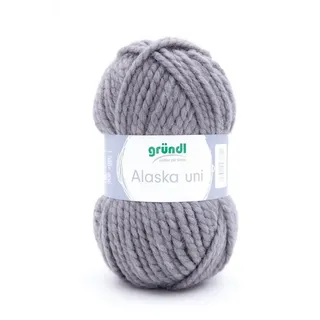 Gründl Alaska uni Wolle zum Stricken aus 80% Polyacryl, 20% Wolle, dicke Wolle 100 g,