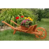 Deko-Shop-Hannusch XXL Schubkarre, HolzSchubkarre, Pflanzkarre, Holz, 1,25 m lang,