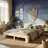Homestyle4u Holzbett 140 x 200 cm mit Lattenrost in Braun 1837