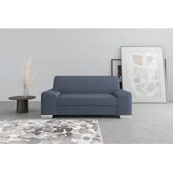 2-Sitzer DOMO COLLECTION "Anzio", blau, B:184cm H:85cm T:93cm, Sofas, wahlweise mit Federkern