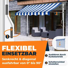 Kesser Klemmmarkise 200 cm blau-weiß