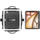 JT Berlin Rugged Kickstand & Handstrap Case für iPad Air (M3 2025, M2 2024) und iPad Pro 12,9 (6. Generation 2022) Schwarz