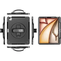 JT Berlin Rugged Kickstand & Handstrap Case für iPad Air (M3 2025, M2 2024) und iPad Pro 12,9 (6. Generation 2022) Schwarz