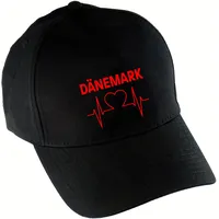 Multifanshop Baseballcap - Dänemark - Herzschlag - Druck rot