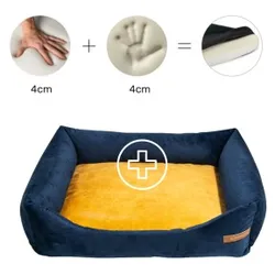 Rexproduct Otto Orthopädisches Hundebett Dunkelblau S-XL gelb S