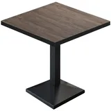 GGM Möbel BPA | Bistro Tisch | Quadratisch | Schwarzer Rand | 60 x 60 x 78,5 cm | Light Wenge / Schwarz