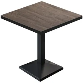 GGM Möbel BPA | Bistro Tisch | Quadratisch | Schwarzer Rand | 60 x 60 x 78,5 cm | Light Wenge / Schwarz