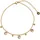 FIRETTI Fußkette mit Anhänger FIRETTI "Schmuck Geschenk Körperschmuck Kreise Kugeln", gold (gelbgoldfarben, kristallweiß, kristallweiß), Fußketten, Damen, Edelstahl, mit Zirkonia (synth.)