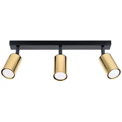 SOLLUX LIGHTING Deckenleuchte "Plafond WINX 3 schwarz/gold", schwarz (schwarzes gold), H: 18,5cm, Lampen, einstellbarer Lichtstrahl