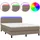 vidaXL Boxspringbett mit Matratze & LED Taupe 140x200 cm Stoff