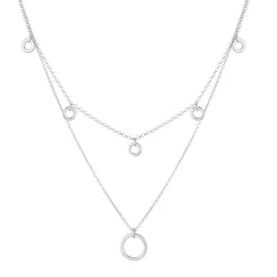 Elli Basic Layering-Kette Geo Design 925 Silber Ketten   Damen 