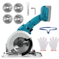 Akku Mini Handkreissäge für Makita akku 18V, Handkreissäge mit 4 Sägeblättern, 8000rpm, Metall-Hilfsgriff, 60mm (90°), 40mm (45°) Schnitttiefe, Laserführung Mini Kreissäge für Holz, Weichmetall (A)