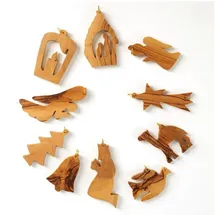Kassis Geschenkartikel Baumschmuck Anhänger 10er Set handgemacht  braun