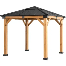 Sunjoy Gazebo Rapi Zedernholz 273 cm x 273 cm Anthrazit FSC®