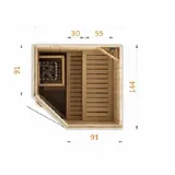 FinnTherm Innensauna Corner 2 Sitzbänke Wandstärke 40 mm