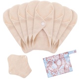 MQUPIN Wiederverwendbare Damenbinden aus Bio-Baumwolle, 8 Stück Reusable Cotton Pads Waschbare Slipeinlagen, Waschbar Damenbinden für Menstruation, Auslaufsicheres Design, Geeignet für alle Frauen