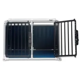 4pets Hundetransportbox ECO 22 L Schwarz/Blau/Silber