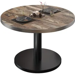 BN | Bistro Loungetisch | Ø:H 70 x 36 cm | Edelstahl Rand | Vintage Old / Schwarz