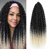 Brazilian Curly Boho Hair Braid - Haarverlängerungen zum Flechten mit Crochet im Echthaar-Look Kanekalon 500 Gramm aufgeteilt in 5 Stück + Satinmütze inklusive (T-613, 20" 50cm)