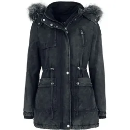 Black Premium by EMP Damen dunkelgraue Winterjacke mit kuschelig warmen Teddyfell XXL - XXL