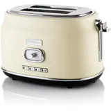Westinghouse Retro-Toaster, 2 Scheiben, extra breite Schlitze, Warmhaltegestell, 815 W, beige