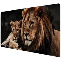 Speecheese Löwen Schreibtischunterlage 89x40cm XXL Mauspad für Tierfreunde im
