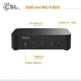 CSL Mini-PC NUC14 N250 2023 24 GB RAM 500 GB SSD Intel UHD Graphics Windows 11 Home