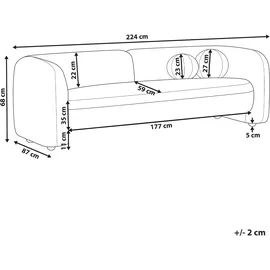 Beliani Sofa 3-Sitzer Leiren Bouclé Weiß