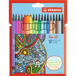 STABILO Pen 68 - Filzstift - gemischte Farben - wasserbasierte Tinte - 1 mm - Mi