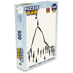 MuchoWow Puzzle Abstrakt – Schwarz und weiß – Landschaft, 500 Puzzleteile, Foto-Puzzle, Bilderrätsel, Puzzlespiele, Spielzeug bunt