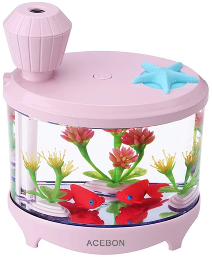 Luftbefeuchter Schlafzimmer, ACEBON 460 ML USB Raumbefeuchter Humidifier Kinderzimmer Pflanzen Humidifiers Luftfeuchter Air Ultraschall Leise Tragbarer Mini für Haus Yoga Büro (Rosa)