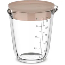 Mepal Messbecher Chef It Glas 500 ml mit Deckel - chalk