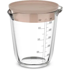 Mepal Messbecher Chef It Glas 500 ml mit Deckel - chalk
