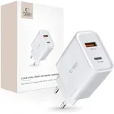 TECH-PROTECT C30W 2-port-netzwerkladegerät Pd30w/qc3.0 Weiß