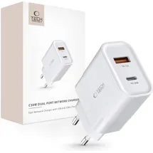 TECH-PROTECT C30W 2-port-netzwerkladegerät Pd30w/qc3.0 Weiß