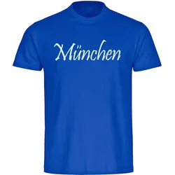 multifanshop Kinder T-Shirt - München blau - Schriftzug - Druck weiß - Kind
