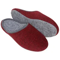 Pantoffelmann Filz Pantoffel Herren Damen Hauspantoffel Filzpantoffel Hausschuhe Pantoffel (1 Paar) Filzpantoffeln, Gästepantoffel besonders leicht rot 39 EU