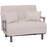 Mendler Schlafsessel HWC-K29, Klappsessel Schlafsofa Gästebett, Liegefläche 190x100cm, Stoff Cord (330g/m2) - creme-weiß