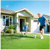 Homcom Fußball, Rebounder für verstellbar Prellwand in 5 Stufen, Rebound mit Heringen, tragbar, Kickback Tor Rückprallwand Netz, beidseitiger Rückprall