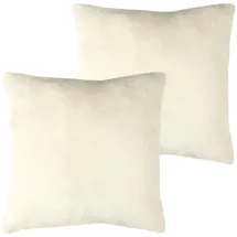 BestLivings Kissenhülle Kuschel Kissenbezug mit Reißverschluss 60 x 60 cm Champagner 2er Pack)