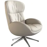 flexlux Relaxsessel FLEXLUX "Haze, hervorragender Komfort, Alu Fuß, organisches Design, ergonomisch", weiß (warm weiß), B:70cm H:104cm T:79cm, 100% Echtleder, Sessel, Relaxsessel, Rückenteilverstellung, drehbar, Fuß Alu