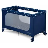 Ricokids Reisebett Baby mit Matratze Klappbar Kinderreisebett Tragetasche 123,5 x 64 x 76 cm Dunkelblau mit Sternen