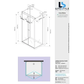 Glaszentrum Hagen 125x90x195 cm Saturn U-Duschkabine - Transparent
