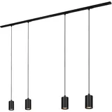 Briloner - Schienensystem Rail Komplettset, 4x GU10 Pendel, Einspeisung, Lichtschienensystem Decke, Strahler Schiene, Deckenlampe, Deckenleuchte, Pendellampe, Pendelleuchte 1,5m, Schwarz