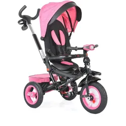 Tricycle, Dreirad Jockey Gummireifen Musik Sitz drehbar Schubstange verstellbar pink