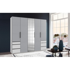 WIMEX Level 250 x 216 x 58 cm weiß/Light grey mit Spiegeltüren und Schubladen