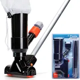 Poola Poolsauger, Poolsauger bodensauger, Poolreiniger inklusive 5-teiligem Aluminiumstiel (140cm), Pool Reinigung